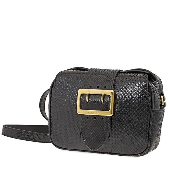 NWT BURBERRY PYTHON LEATHER BUCKLE TOTE SHOULDER  BAG - Picture 1 of 7